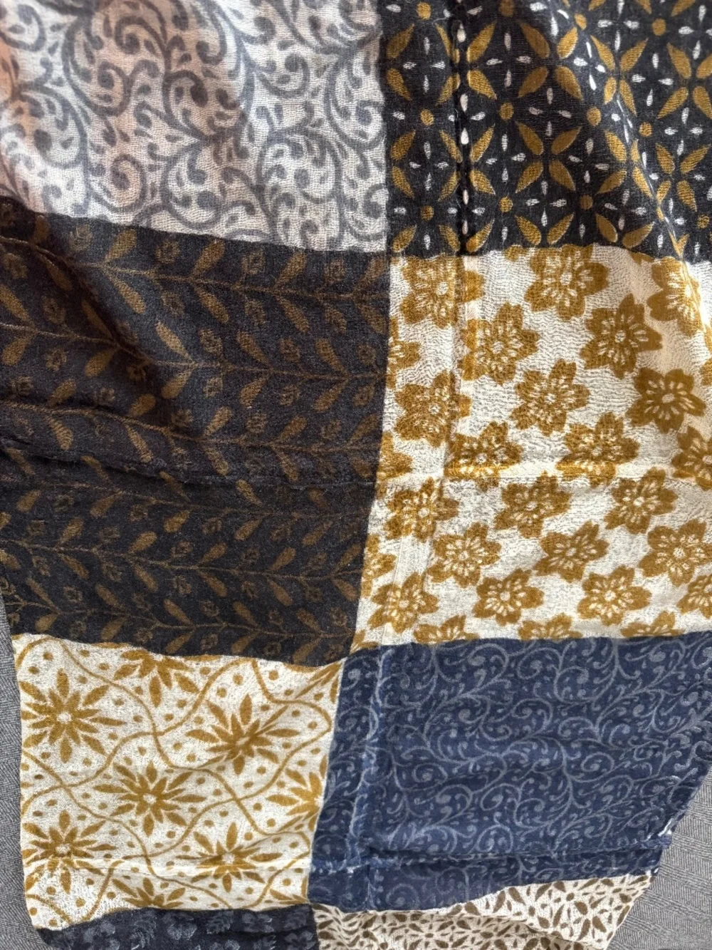 ECHO DESIGN, BEAUTIFUL PATCHWORK WOOL SCARF